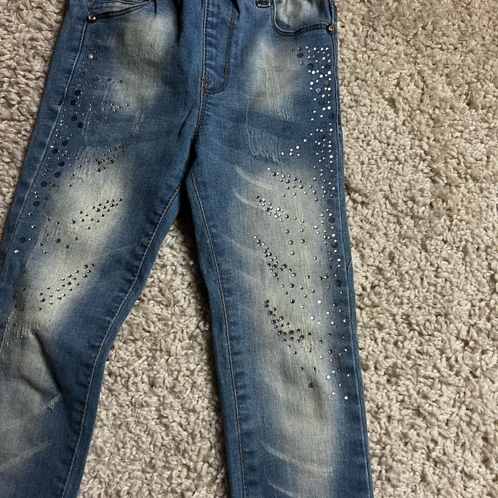 GIRLS MAE LI ROSE BEAUTIFUL SKINNY PULL ON JEANS SIZE 6X - Picture 3 of 16